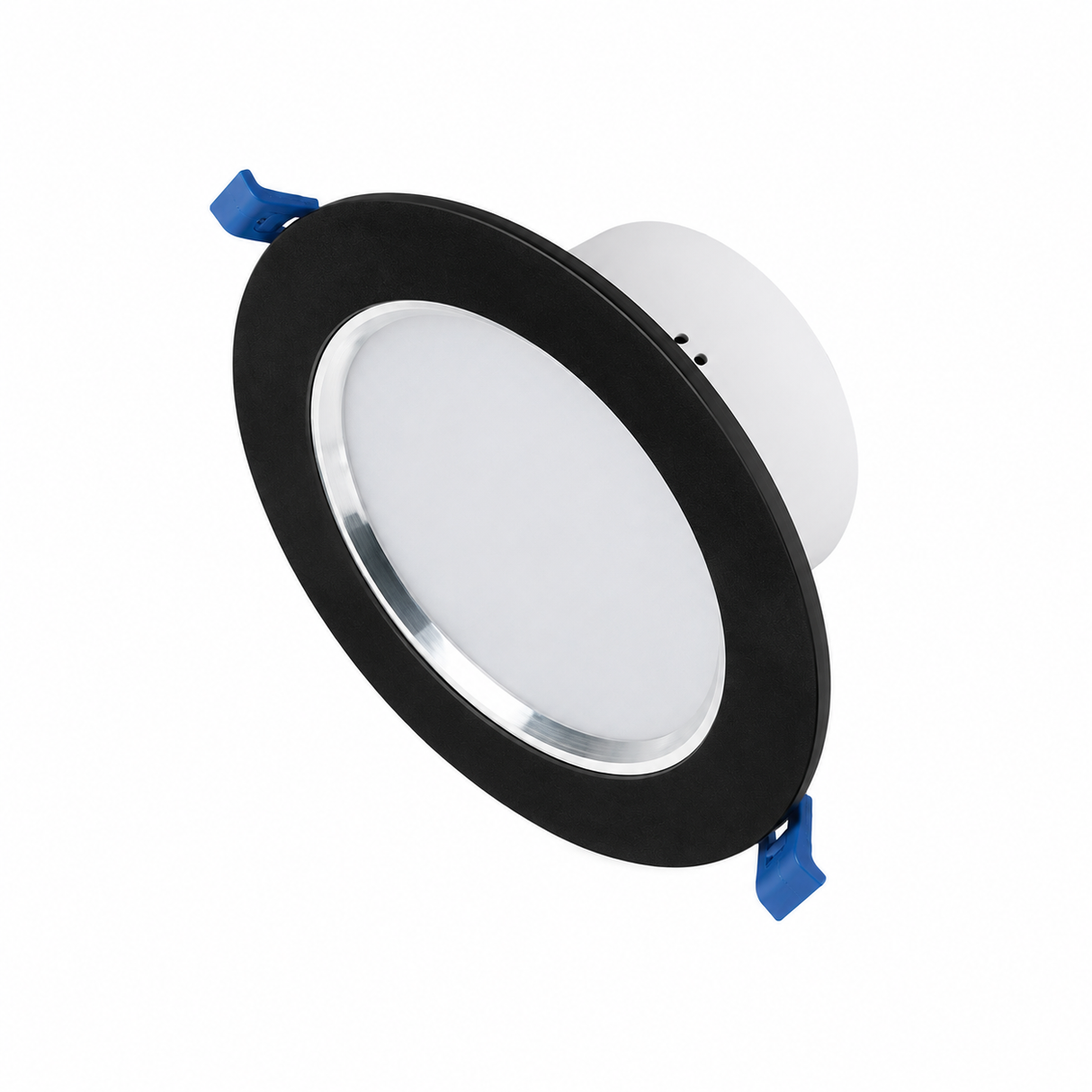 Empotrable LED Downlight 12W Negro con Aro Satín para Interior Luz Blanca