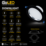 Empotrable LED Downlight 7W Negro con Aro Satín para Interior Luz Blanca