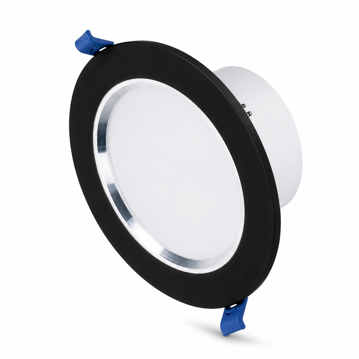 Empotrable LED Downlight 7W Negro con Aro Satín para Interior Luz Blanca