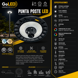 Luminaria Disco Punta Poste LED CCT Ajustable 80-120W ARE-029