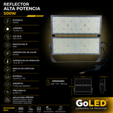 Reflector LED 500W Alta Potencia IP65 6500K Gris