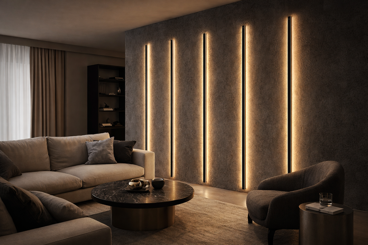 Perfil de aluminio para empotrar con pestaña color negro