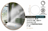 Espejo LED Redondo 48W Antivaho Regulable para Baño IP65