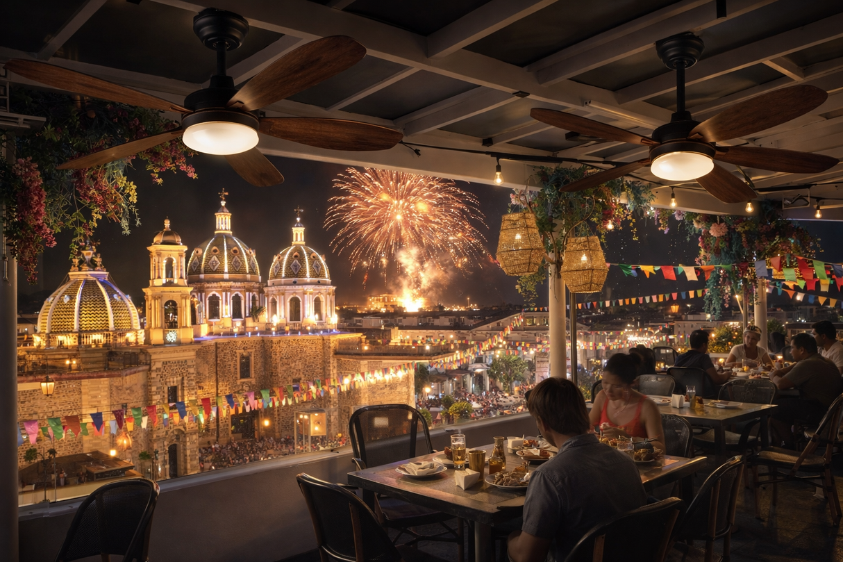 Ventilador de Techo LED 36” con Control Remoto y Luz Ajustable