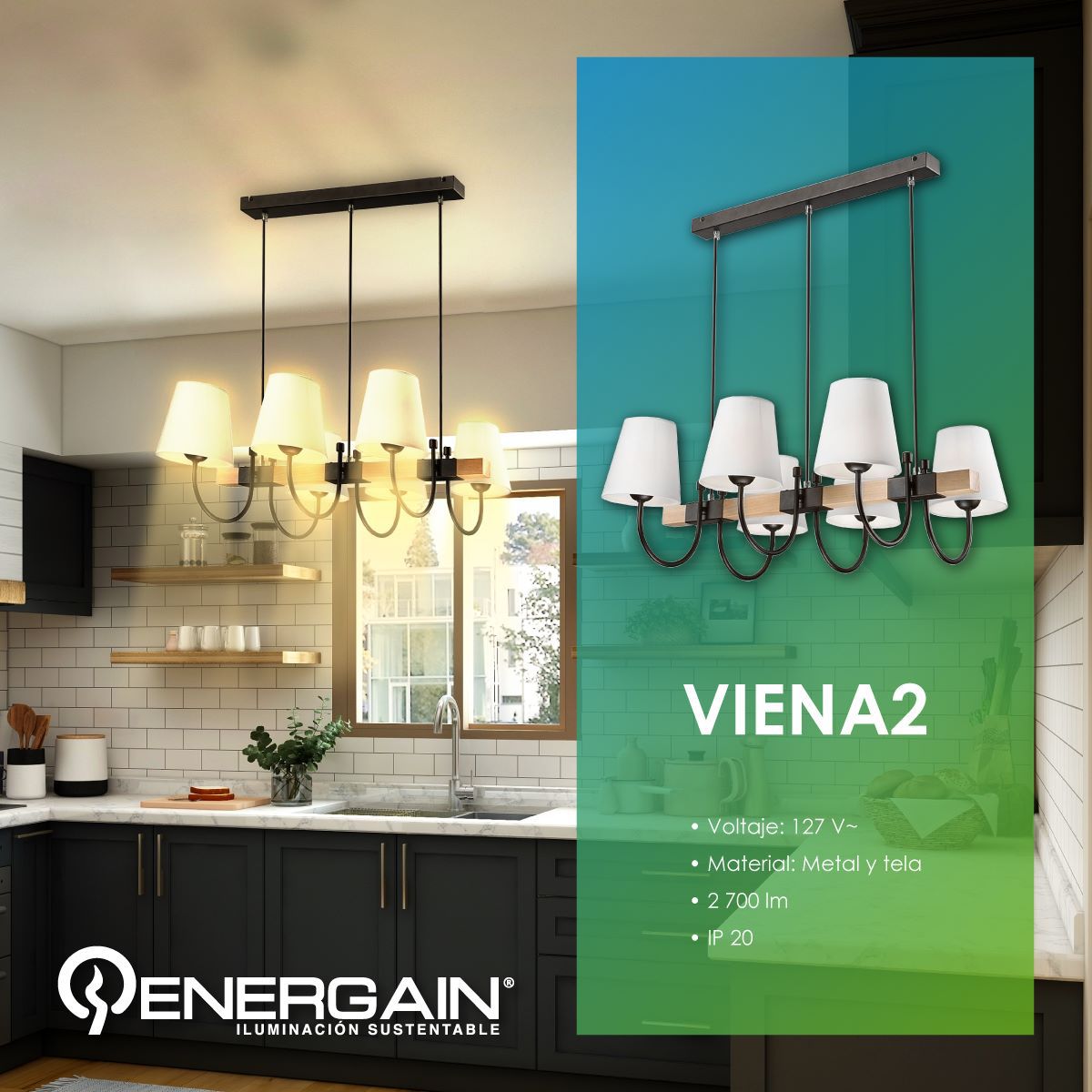 Lámpara Colgante Vintage para Espacios de Doble Altura - Diseño Elegante