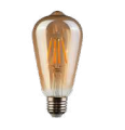 Foco LED Filamento ST64 Ámbar 6W E27 Vintage