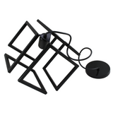 Luminario Colgante Cubica estilo Vintage metálica Negro