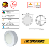 Lámpara de Sobreponer LED Redondo  6W Blanco Frio