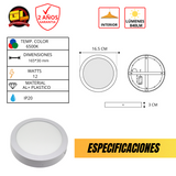 Lámpara de Sobreponer LED 12w Luz Blanca para Techo Plafon
