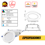 Lámpara LED Empotrable 12w Spot Plafón Blanco