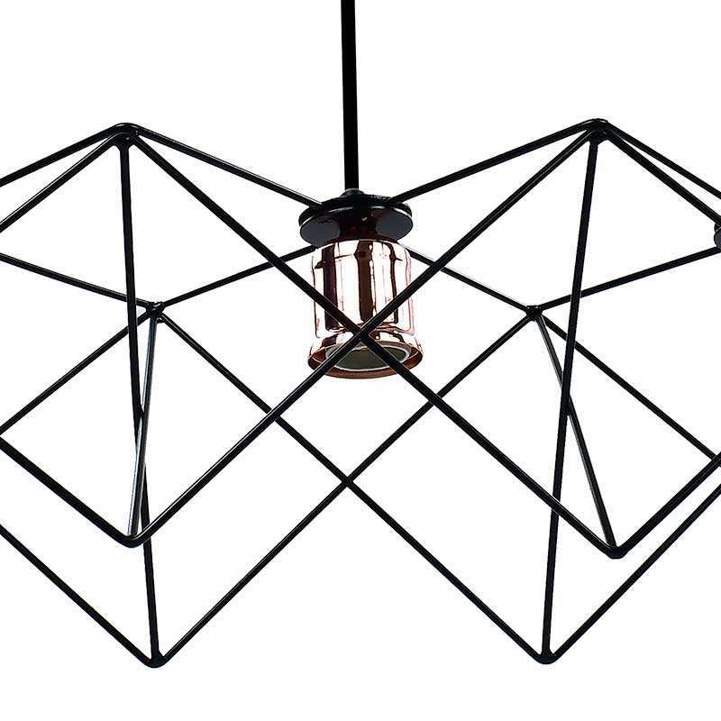Lámpara Decorativa Rejilla de Acero Cobre 3 Socket